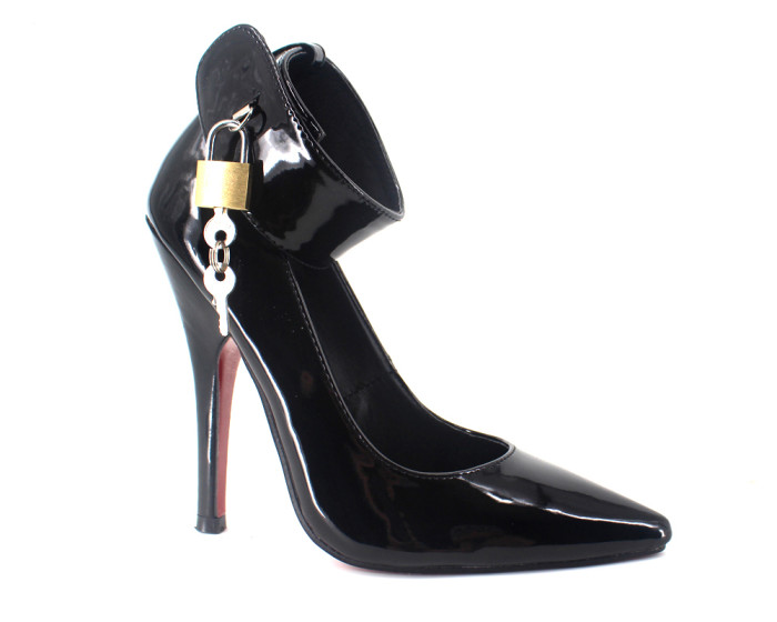 French Pleaser Seduce Crossdresser Lockable Sissy Maid High-heels 12CM