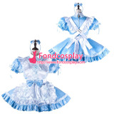French Sissy Maid Satin Dress Lockable Uniform Cosplay Costume Tailor-Made[G2221]