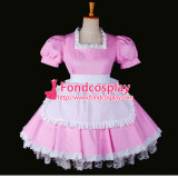French Sexy Sissy Maid Dress Lockable Uniform Pink Cotton Dress Cosplay Costume Custom-Made[G770]