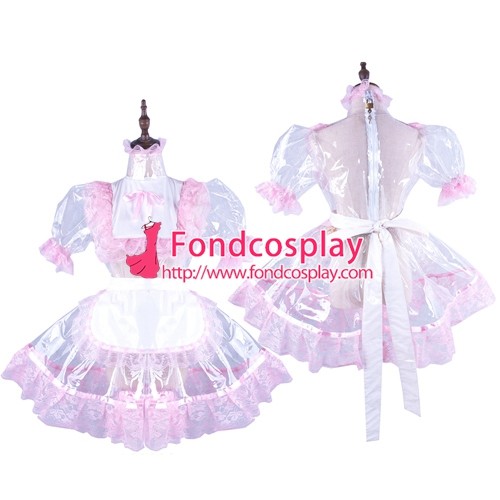 French Clear Pvc Sissy Maid Lockable Dress Tpu Uniform Tailor-Made[G1502]