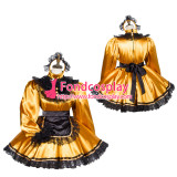 French Sissy Maid Satin Dress Lockable Uniform Cosplay Costume Tailor-Made[G3805]