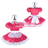 French Sissy Maid Satin Dress Lockable Uniform Cosplay Costume Tailor-Made[G2306]