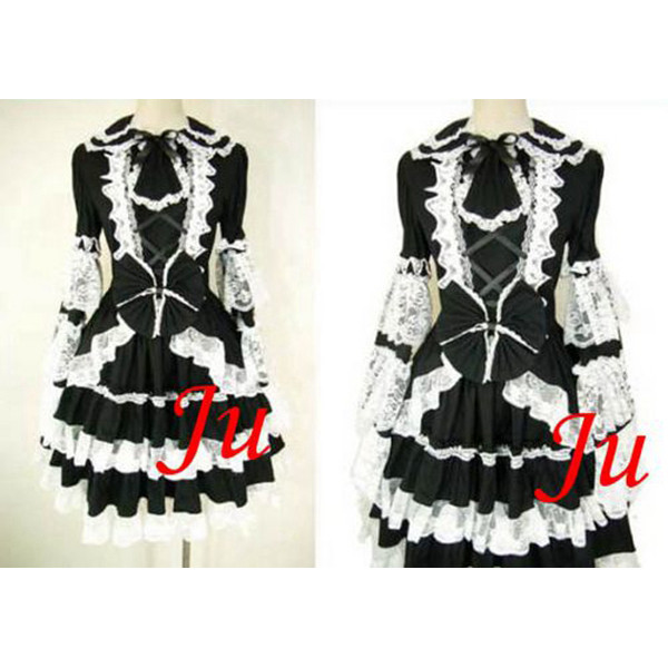 French Sissy Maid Gothic Lolita Punk Fashion Dress Cosplay Costume Tailor-Made[CK524]