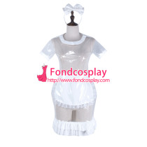 French Sissy Maid Clear Pvc Dress Lockable Uniform Cosplay Costume Tailor-Made[G2323]