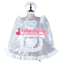 French Sissy Maid Clear Pvc Dress Lockable Uniform Cosplay Costume Tailor-Made[G2298]