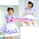 French Sissy Maid cotton Dress Lockable Uniform Cosplay Costume Tailor-Made[G2223]
