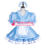 French Sissy Maid Satin Dress Lockable Uniform Cosplay Costume Tailor-Made[G3771]