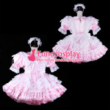 French Sissy Maid Satin Dress Lockable Uniform Cosplay Costume Tailor-Made[G2314]