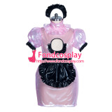 French lockable pink clear PVC sissy maide dress unisex Tailor-made[G3874]