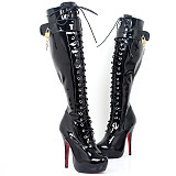 French Pleaser Seduce Crossdresser Sissy Maid Thigh High Boots 15CM