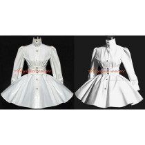 French Sissy Maid Dress Gothic Lolita Punk White Pvc Dress Cosplay Costume Custom-Made[G535]