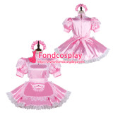 French Sissy Maid Satin Dress Lockable Uniform Cosplay Costume Tailor-Made[G2396]