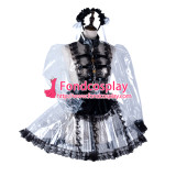French Sissy Maid Clear Pvc Dress Lockable Uniform Cosplay Costume Tailor-Made[G2295]