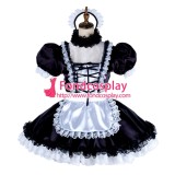 French Lockable Sissy Maid Satin Dress Uniform Cosplay Costume Tailor-Made[G1998]