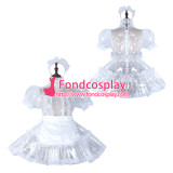 French Sissy Maid Clear Pvc Dress Lockable Uniform Cosplay Costume Tailor-Made[G2297]