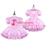French Lockable Sissy Maid Satin Dress Uniform Cosplay Costume Tailor-Made[G1580]