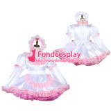 French Sissy Maid Satin Dress Lockable Uniform Cosplay Costume Tailor-Made[G3807]