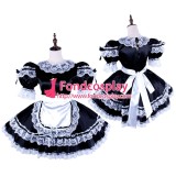 French Lockable Sissy Maid Black Satin Dress Uniform Cosplay Costume Tailor-Made[G1582]
