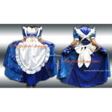 French Sexy Sissy Maid Blue-White Pvc Lockable Dress Uniform Cosplay Costume Tailor-Made[CK939]