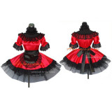 French Sexy Sissy Maid Satin Red Dress Uniform Cosplay Costume Tailor-Made[G467]