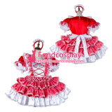 French Sissy Maid Satin Dress Lockable Uniform Cosplay Costume Tailor-Made[G2120]