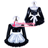 French Sissy Maid Elastic Pvc Dress Lockable Uniform Cosplay Costume Tailor-Made[G2348]