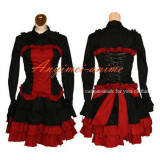 French Sissy Maid Gothic Lolita Punk Fashion Black-Red Dress Cosplay Costume Tailor-Made[CK002]