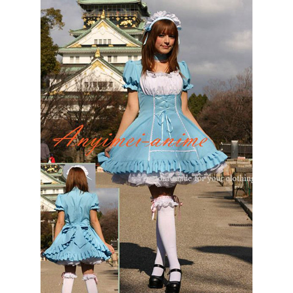 French Sissy Maid Gothic Lolita Punk Fashion Dress Cosplay Costume Tailor-Made[CK1077]