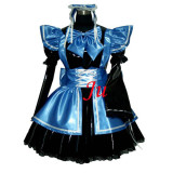 French Sexy Sissy Maid Pvc Lockable Dress Uniform Cosplay Costume Tailor-Made[CK851]