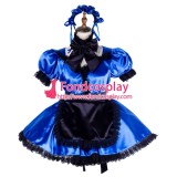 French Lockable Sissy Maid Satin Dress Uniform Cosplay Costume Tailor-Made[G1999]