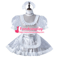 French Sissy Maid Clear Pvc Dress Lockable Uniform Cosplay Costume Tailor-Made[G2238]