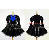 French Sexy Sissy Maid Dress Gothic Lolita Punk Black Pvc Lockable Uniform Cosplay Costume Custom-Made[G613]