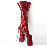 French Pleaser Seduce Crossdresser Sissy Maid Thigh High Boots 30CM
