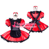 French Sissy Maid Satin Dress Lockable Uniform Cosplay Costume Tailor-Made[G2047]