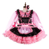 French Sissy Maid Satin Dress Lockable Uniform Cosplay Costume Tailor-Made[G2121]
