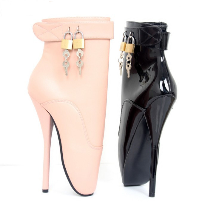 French Pleaser Seduce Crossdresser Lockable Sissy Maid High-heels 18CM