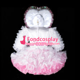 French Adult Baby Sissy Maid Satin Dress Lockable Tailor-Made[G2398]