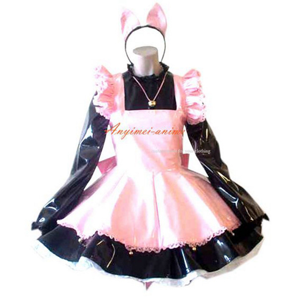French Sissy Maid Cardcaptor Sakura Kinomoto Sakura Pvc Dress Cosplay Costume Tailor-Made[CK944]