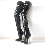 French Pleaser Seduce Crossdresser Sissy Maid Thigh High Boots 18CM