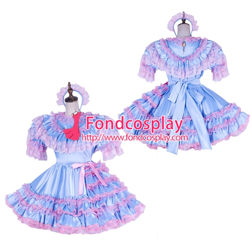 US$ 107.91 - French Lockable Sissy Maid Satin Dress Uniform Cosplay ...