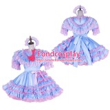 French Lockable Sissy Maid Satin Dress Uniform Cosplay Costume Tailor-Made[G1772]