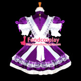 French Sexy Sissy Maid Satin Dress Uniform Lockable Dress Cosplay Costume Custom-Made[G1025]