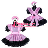 French Sissy Maid Satin Dress Lockable Uniform Cosplay Costume Tailor-Made[G2332]