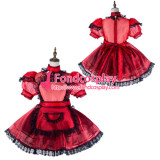 French Sissy Maid Satin Dress Lockable Uniform Cosplay Costume Tailor-Made[G2177]