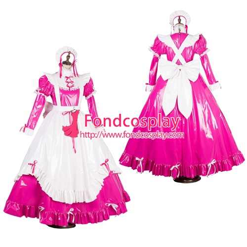 lockable Sissy maid PVC vinyl dress Uniform cosplay costume Tailor made & 
