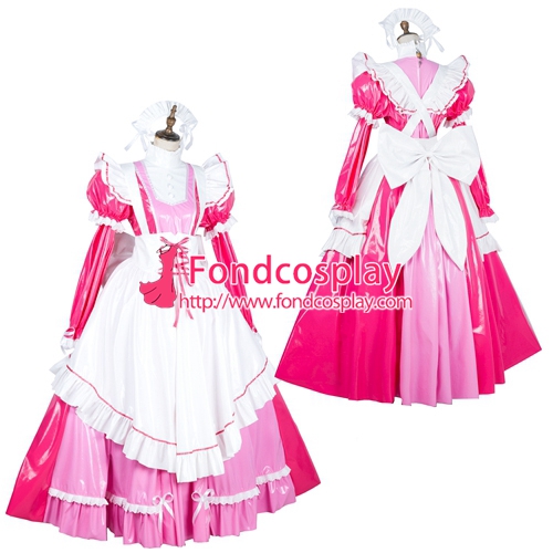 lockable Sissy maid PVC vinyl dress Uniform cosplay costume Tailor-made 