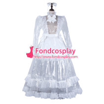 French Sissy Maid Clear Pvc Dress Lockable Uniform Cosplay Costume Tailor-Made[G2305]