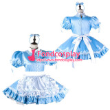 French Sissy Maid Satin Dress Lockable Uniform Cosplay Costume Tailor-Made[G2219]