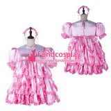 French Adult Baby Sissy Maid Satin Dress Lockable Uniform Tailor-Made[G2366]