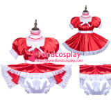 French Sissy Maid Satin Dress Lockable Uniform Cosplay Costume Tailor-Made[G3754]